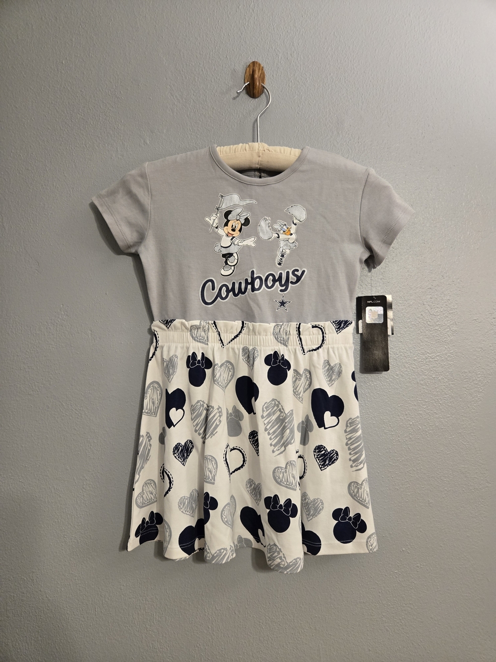 NWT Disney x NFL Dallas Cowboys Minnie Mouse Girls Skirt Set Size 6 6X